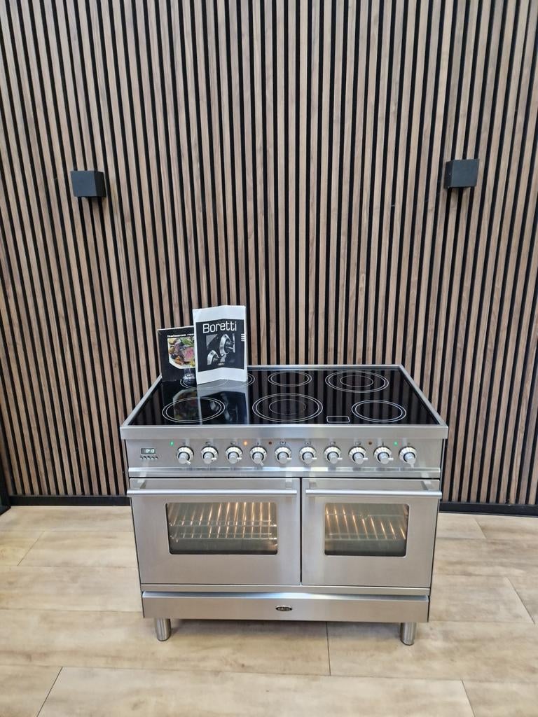 Luxe Rvs Boretti Fornuis keramisch 100 cm (Gratis bezorgen), Witgoed en Apparatuur, Fornuizen, 5258sh, 60 cm of meer, Keramisch