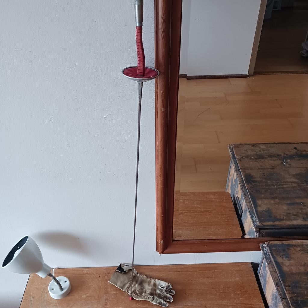 Floret met leren handschoen voor schermen, Sport en Fitness, Vechtsporten en Zelfverdediging, Maat M, Ophalen of Verzenden, Gebruikt