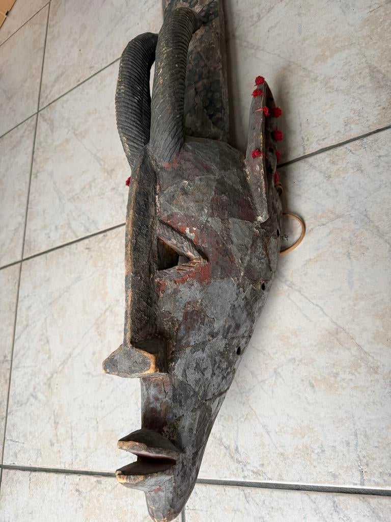 Antiek Afrikaans Houten Masker - 120cm, Antiek en Kunst, Ophalen