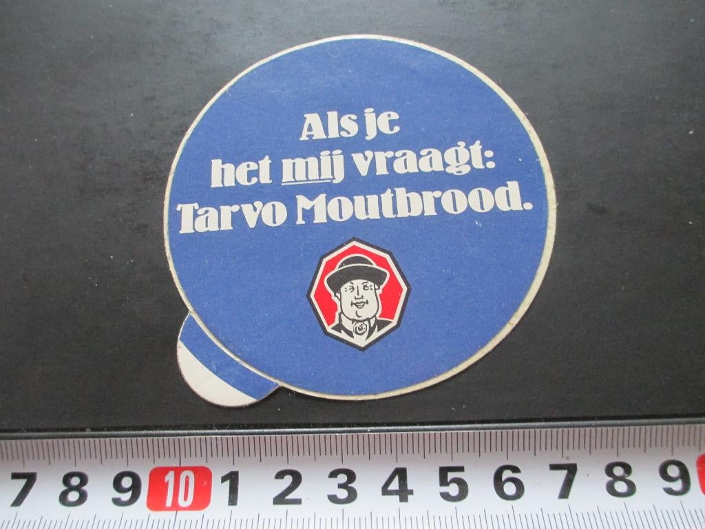 sticker als je het mij vraagt: TARVO moutbrood, Verzamelen, Ophalen, Zo goed als nieuw