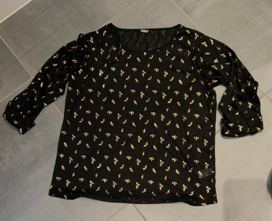 Zwart met goud bloesje, Kleding | Dames, Blouses en Tunieken, Ophalen of Verzenden, Zo goed als nieuw, Zwart