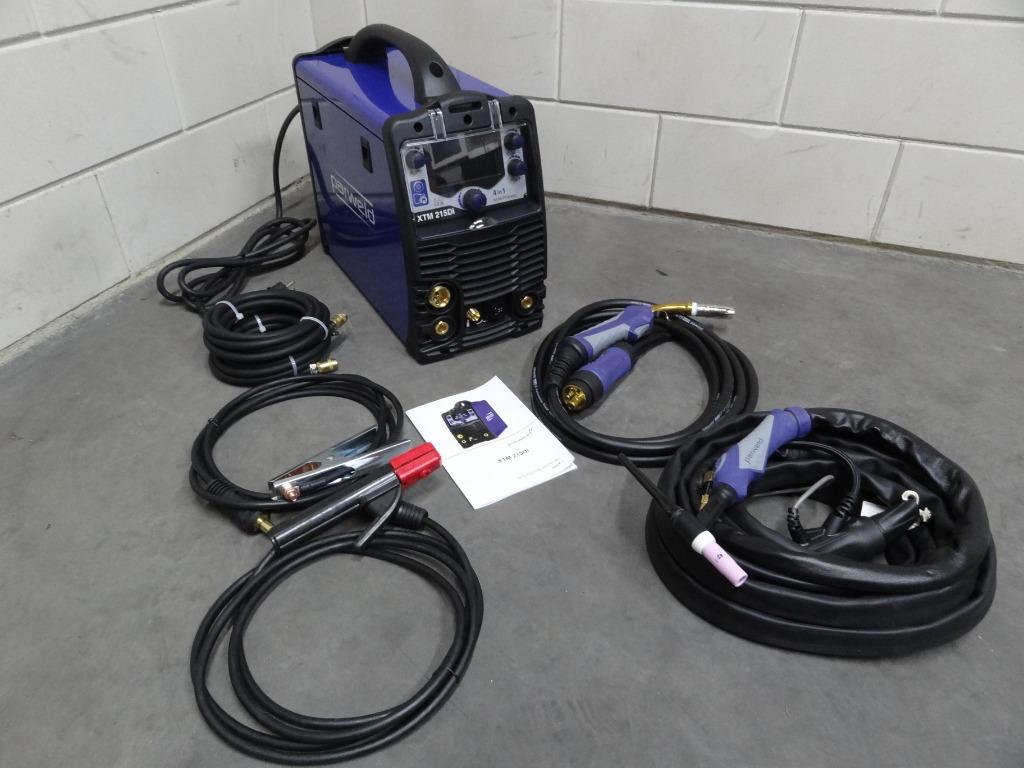 NIEUW Tig/Mig/MMA AC/DC Parweld XTM215Di Lasapparaat met HF, Doe-het-zelf en Verbouw, Gereedschap | Lasapparaten, Nieuw, Co2, 150 tot 250 ampère