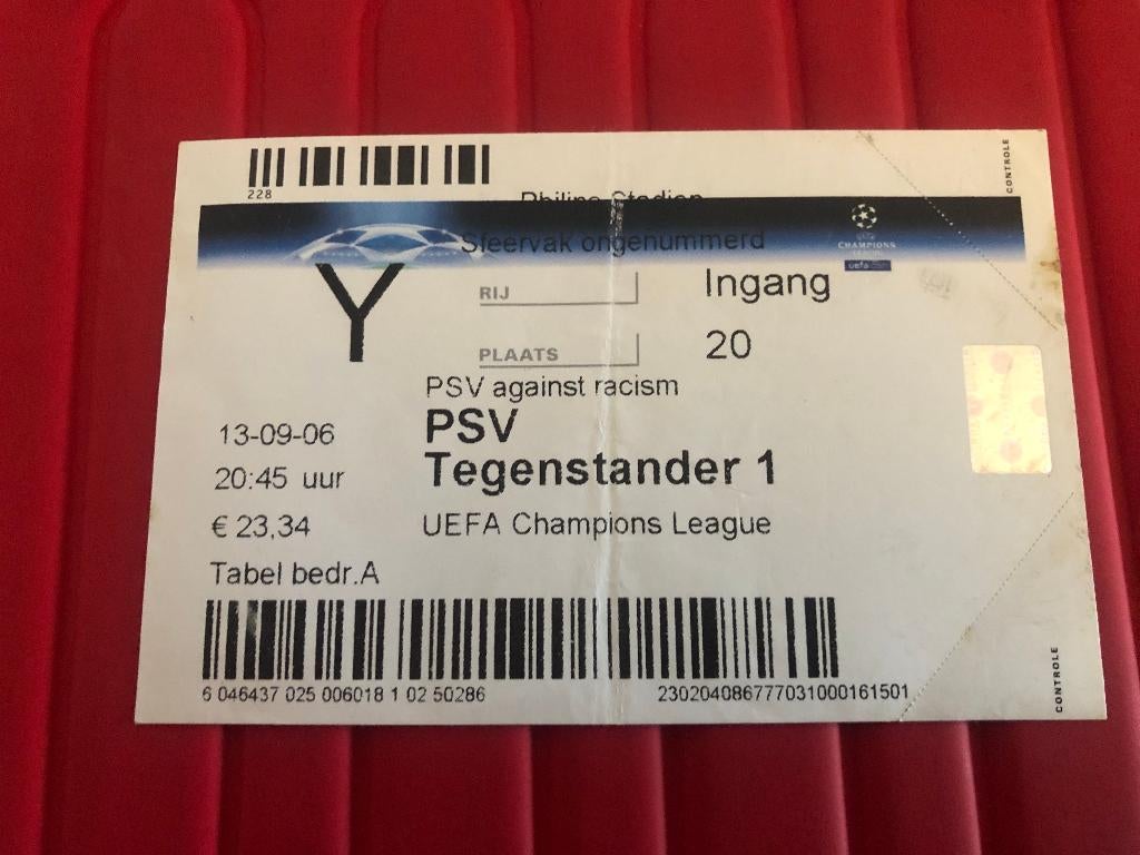 Ticket CL PSV - Liverpool 2006/2007, Ophalen of Verzenden, Zo goed als nieuw, PSV, Overige typen