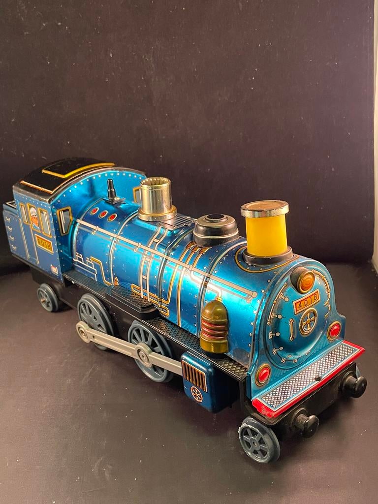 Blikken locomotief / jaren zestig / oud speelgoed., Antiek en Kunst, Ophalen of Verzenden