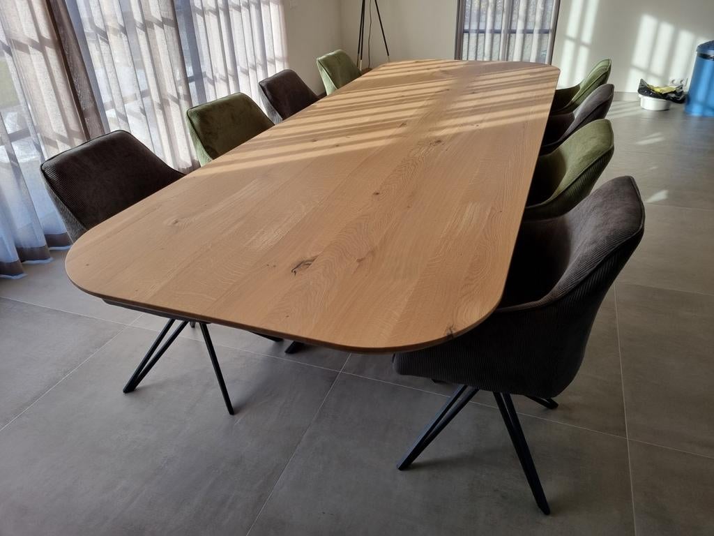 Eiken eettafel massief eiken tafel op maat geleverd, Ophalen, Nieuw