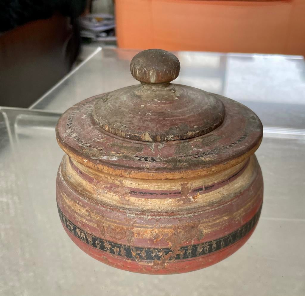 Antiek Houten Tikka Boxje, Ophalen of Verzenden, Gebruikt