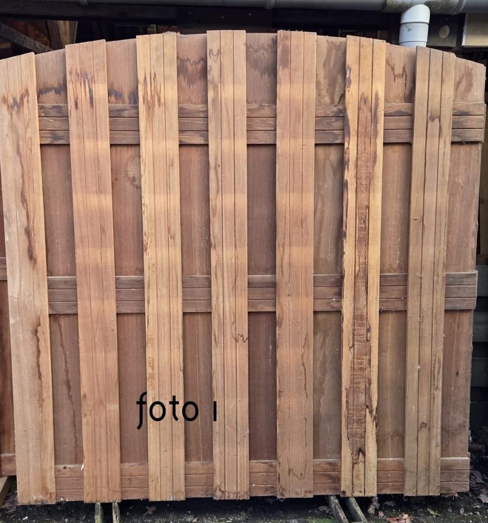 Hardhouten schermen en deuren en trellis + terrasscherm, Tuin en Terras, Ophalen, 1 tot 2 meter, Minder dan 3 meter, Zo goed als nieuw