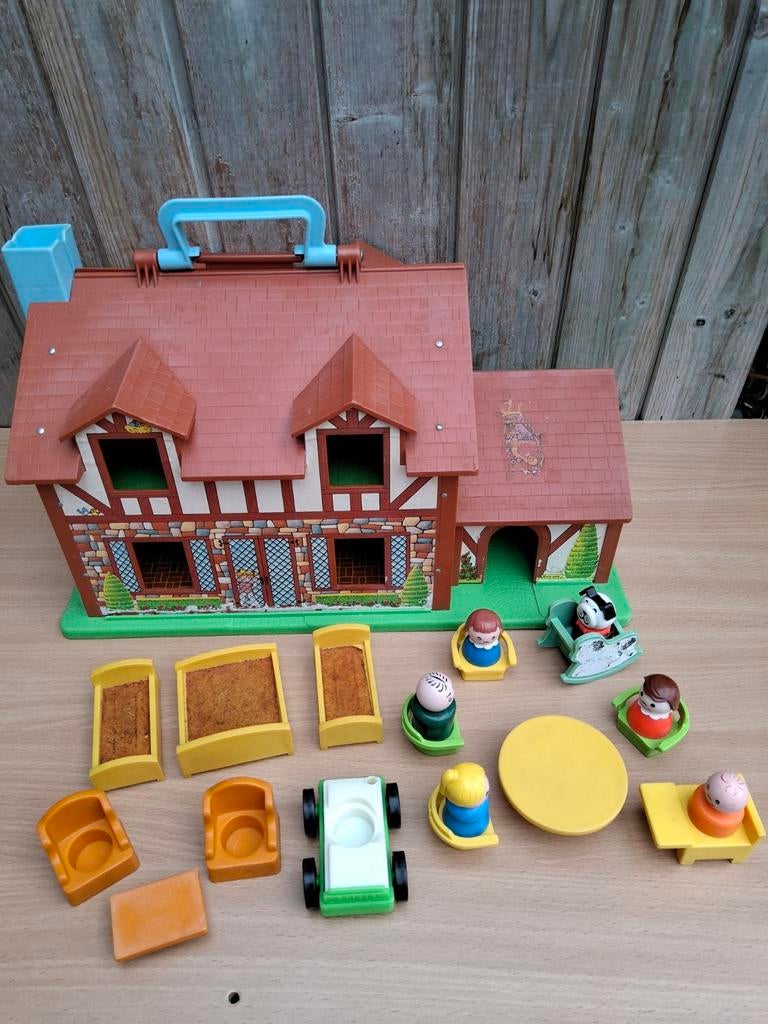 Vintage Fisher Price huis met toebehoren. 952. 1986, Ophalen of Verzenden, Gebruikt, Speelset
