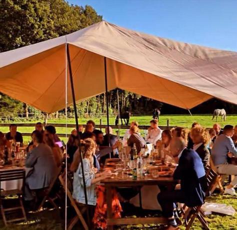 Stretchtent te huur | 10 x 8 meter | incl. gratis ...., Ophalen, Zo goed als nieuw, Geboorte of Huwelijk