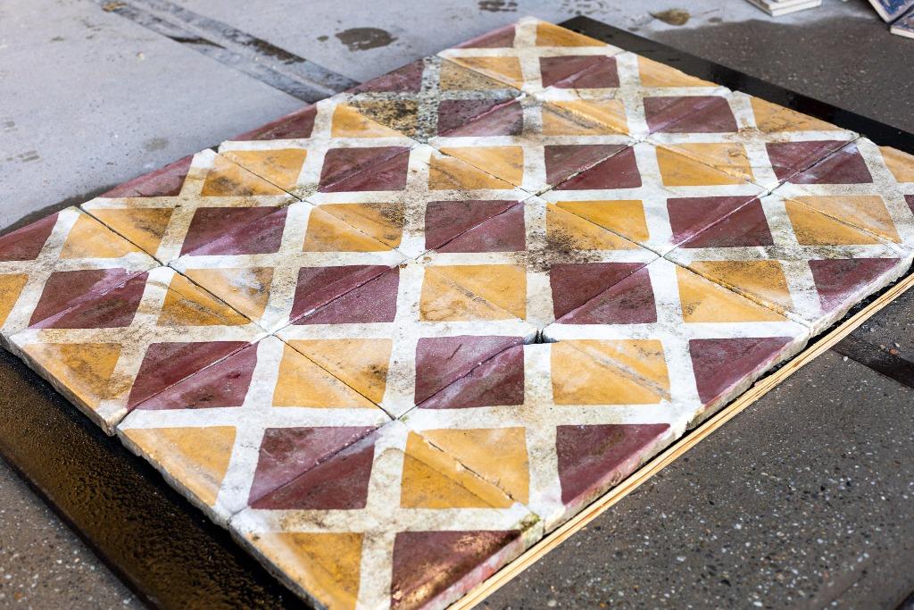 Antieke motieftegels 20x20 7,5m2 handgeschilderd uniek!, Gebruikt, 20 tot 40 cm, 20 tot 40 cm, Vloertegels