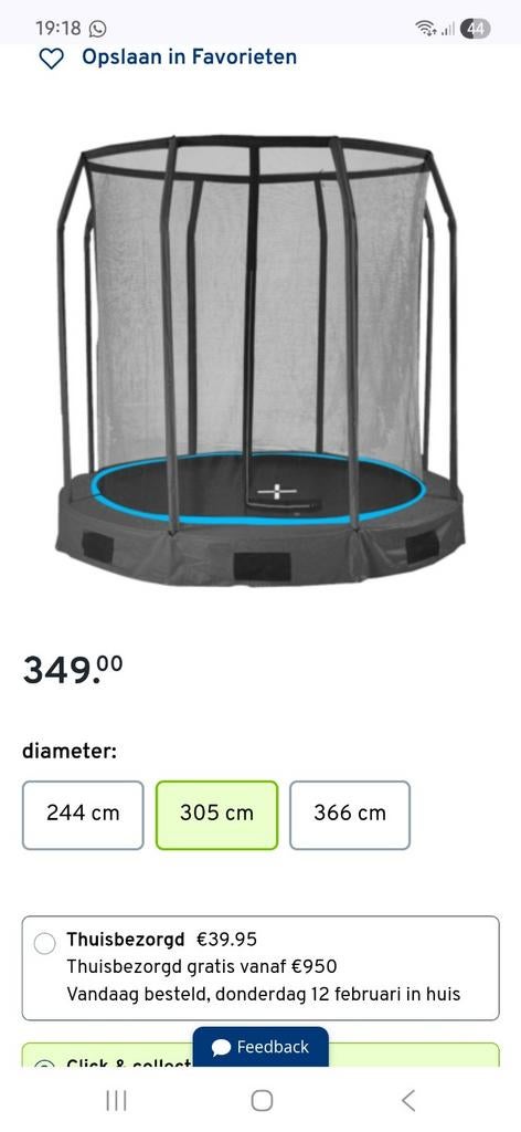 NIEUW , trampoline 305cm, Kinderen en Baby's, Speelgoed | Buiten | Trampolines, Ophalen, Nieuw