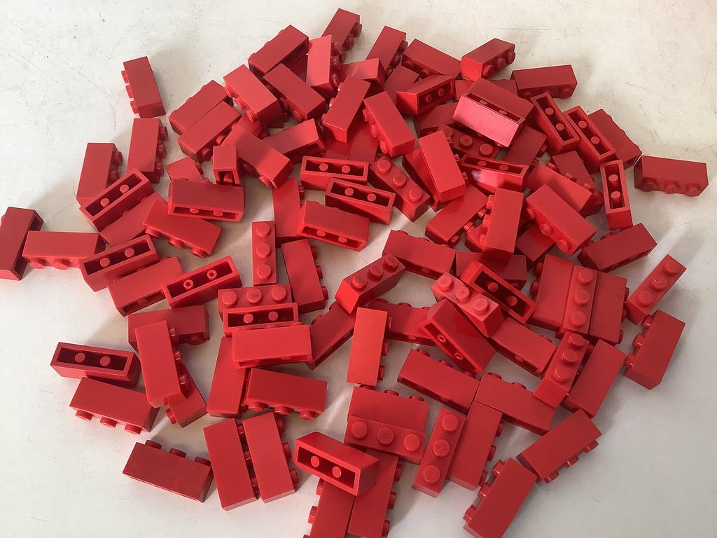 Lego steen 1x3 rood, Ophalen of Verzenden, Gebruikt, Losse stenen, Lego