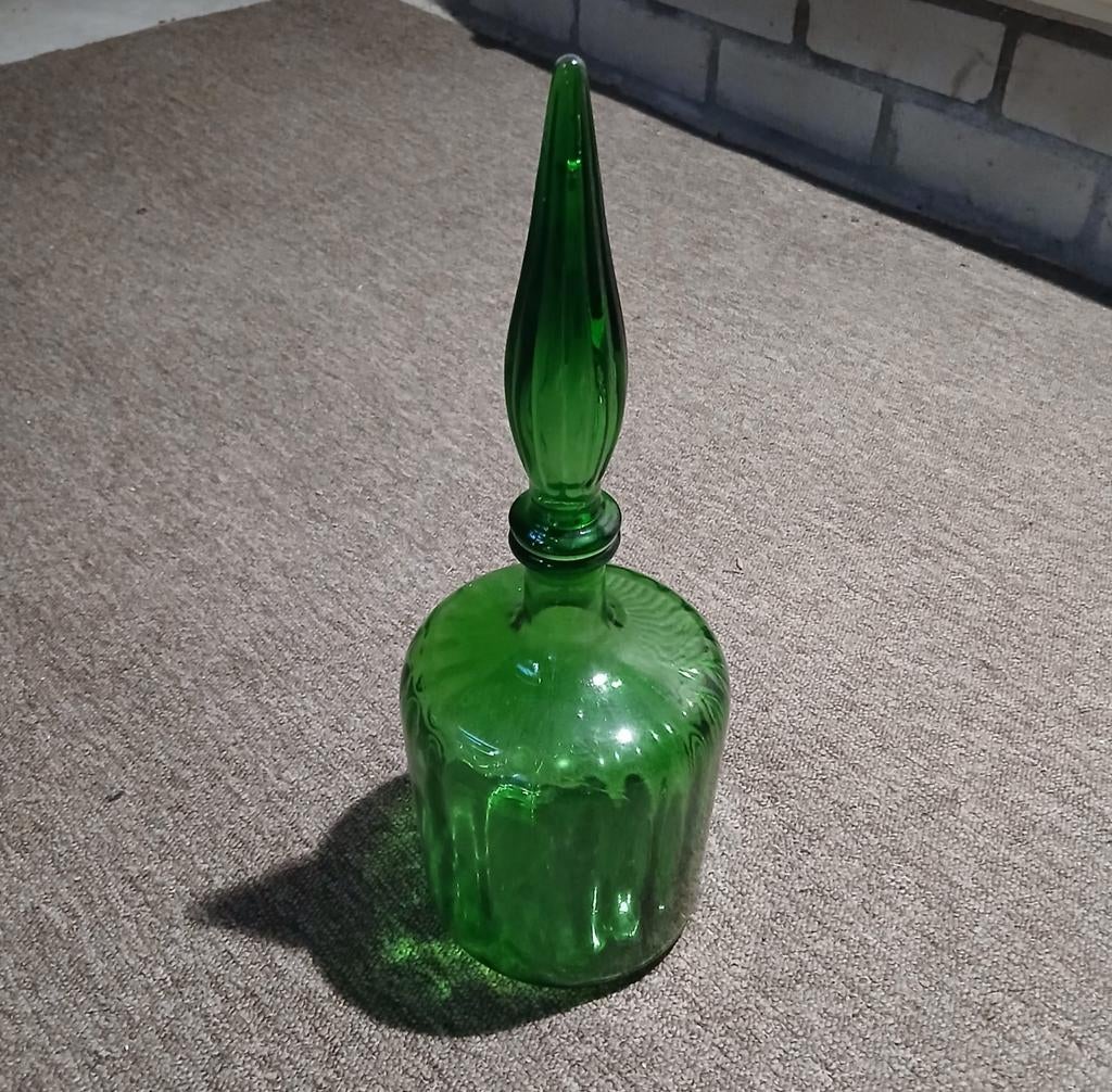 Annagroen glas karaf  jr.'60 oud vintage, Antiek en Kunst, Ophalen of Verzenden