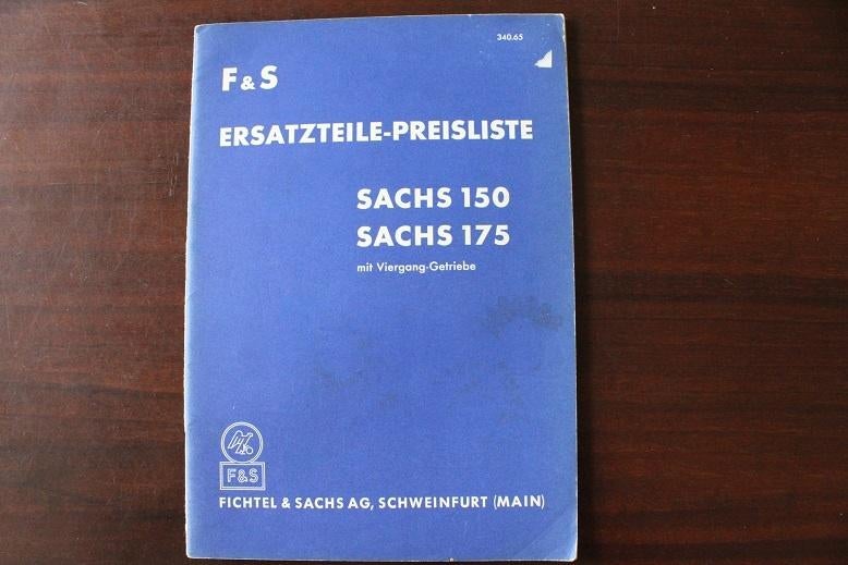 Sachs 150cc 175cc viergang 1956 ersatzteil liste, Motoren, Handleidingen en Instructieboekjes, Overige merken, Ophalen of Verzenden