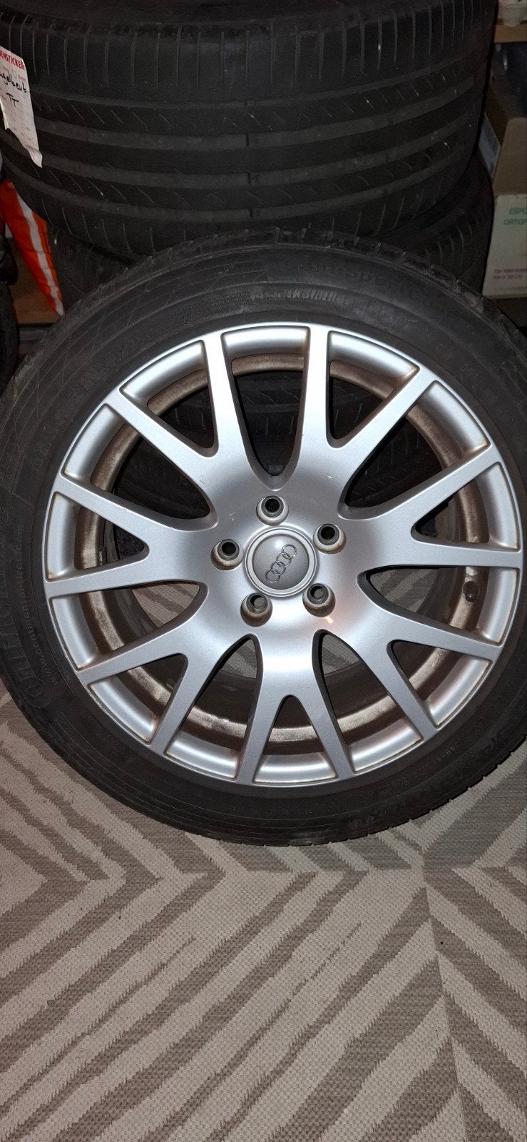 Audi 17 inch velgen met Continental zomerbanden 245/45 R17, Ophalen, Gebruikt