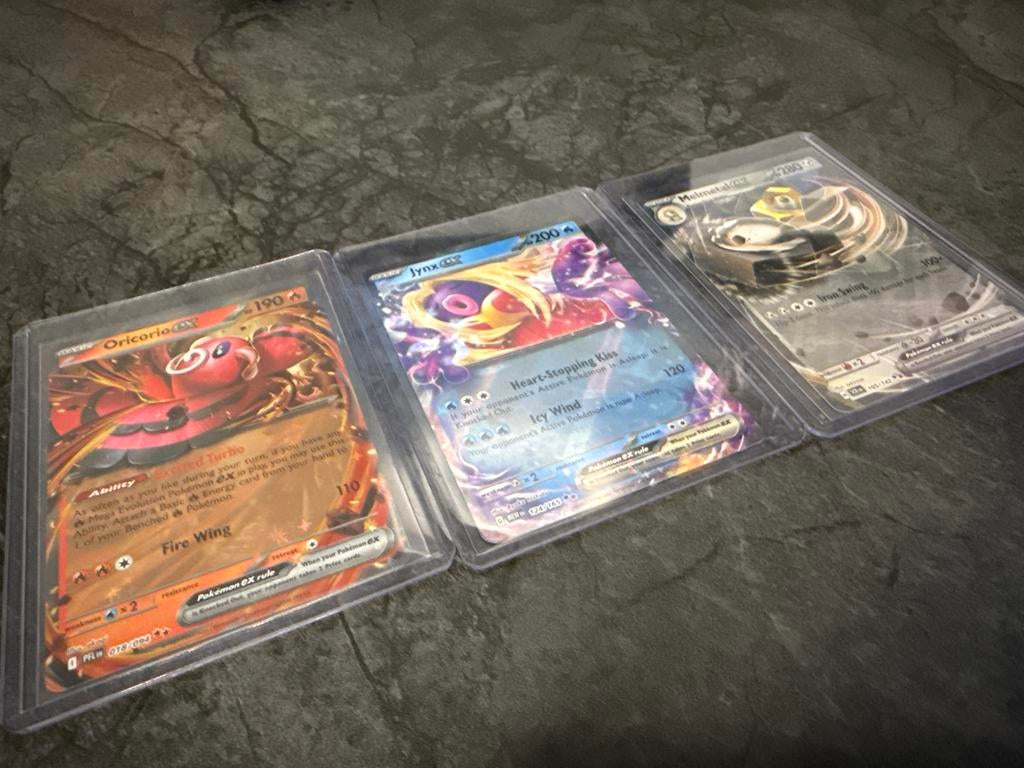 Zeldzame Pokémon kaarten: Oricorio GX, Jynx GX, Melmetal GX, Verzenden, Zo goed als nieuw, Meerdere kaarten, Foil