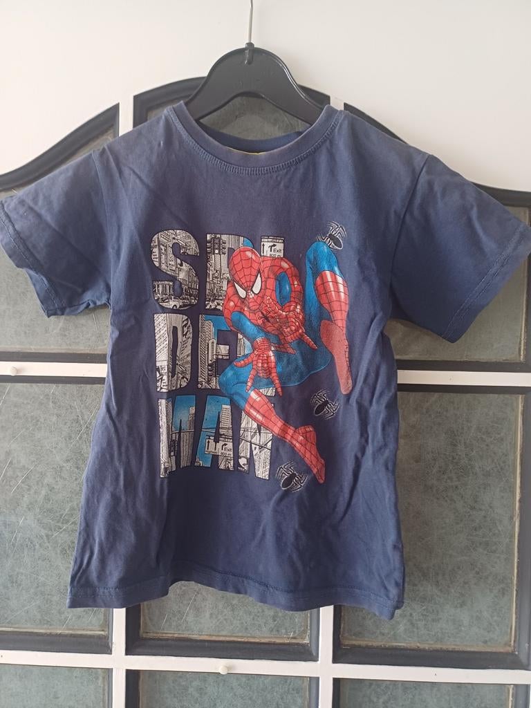 Spijkerman shirt blauw, maat 128, Kids Wear, Jongen of Meisje, Ophalen of Verzenden, Zo goed als nieuw