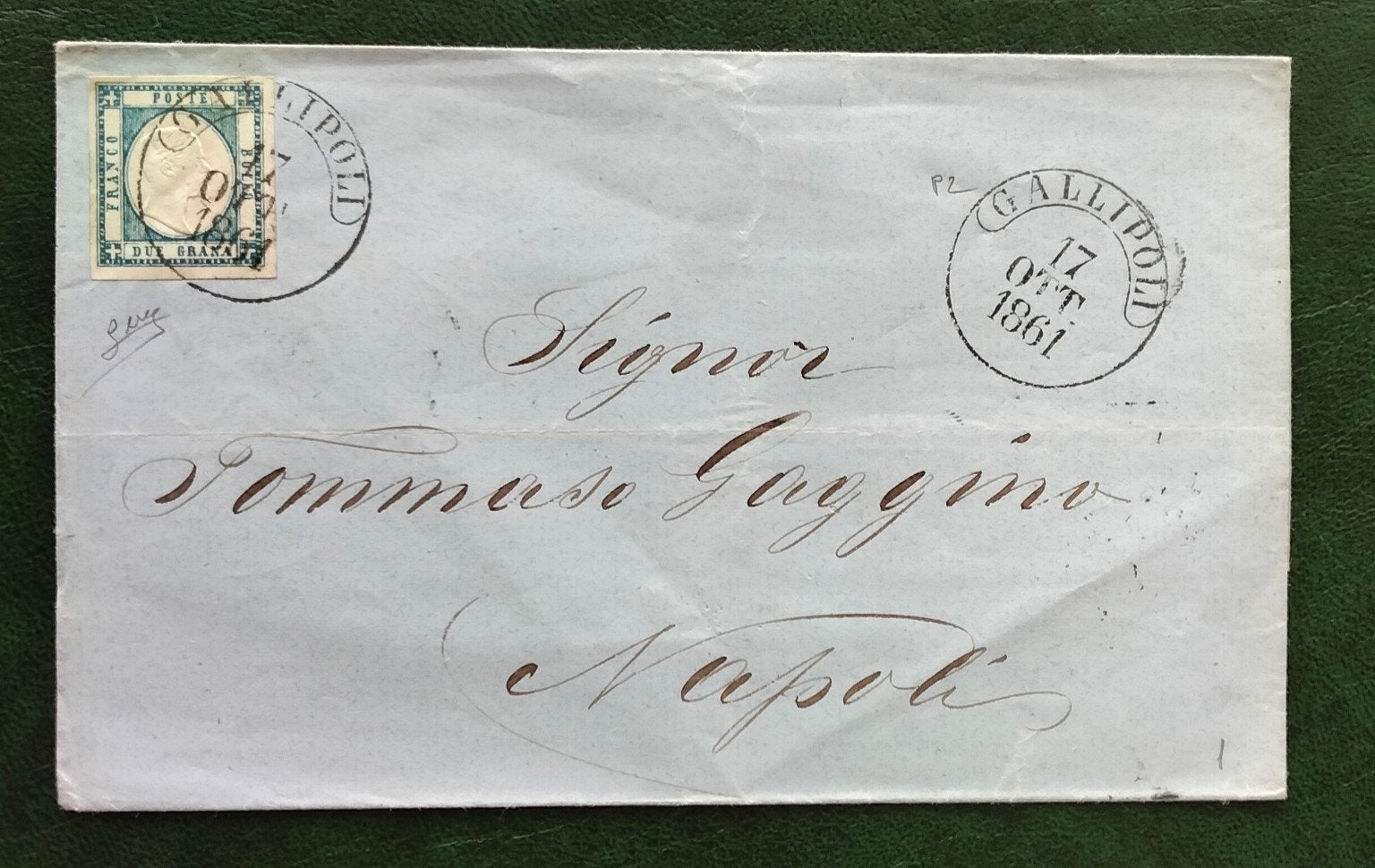 ITALIË - NAPOLI 1861 brief Gallipoli Sa20, Postzegels en Munten, Brieven en Enveloppen | Buitenland, Verzenden, Brief