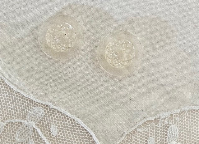 Franse vintage glazen knoopjes, Ophalen of Verzenden, Zo goed als nieuw, Knoop of Knopen