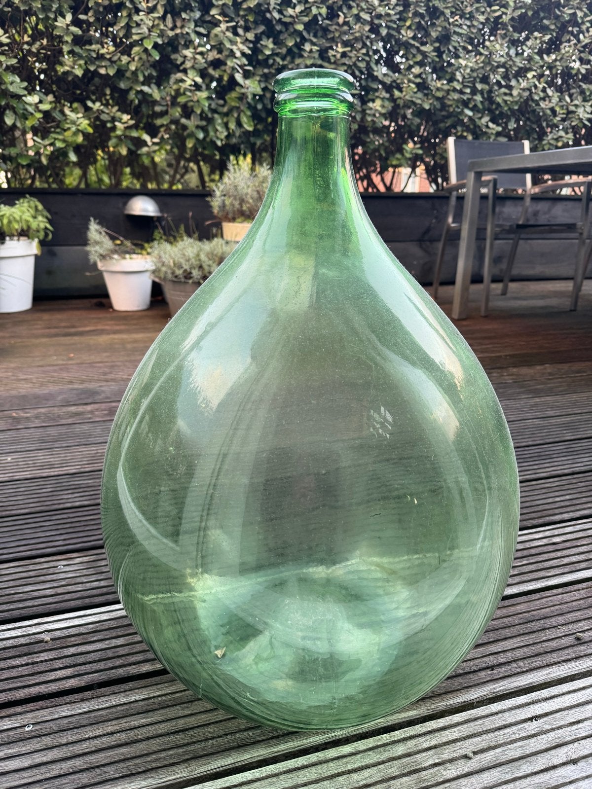 Grote groene glazen fles - Vintage decoratie, Ophalen