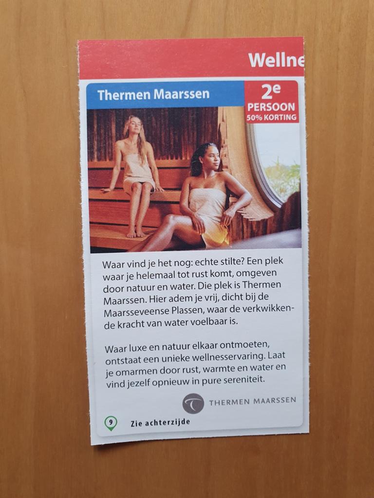 Thermen Maarssen 2e persoon 50% korting, Tickets en Kaartjes, Twee personen, Kortingsbon, Spa of Sauna