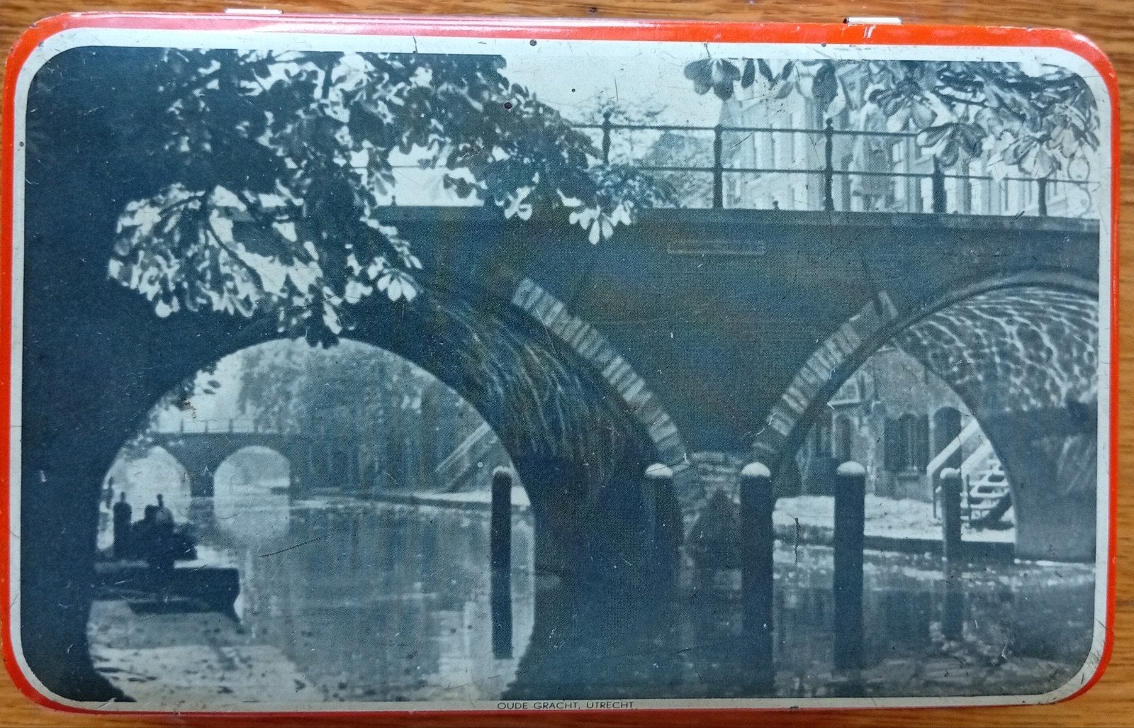 Uniek oud blikje met foto's van Utrecht, Verzamelen, Ophalen of Verzenden