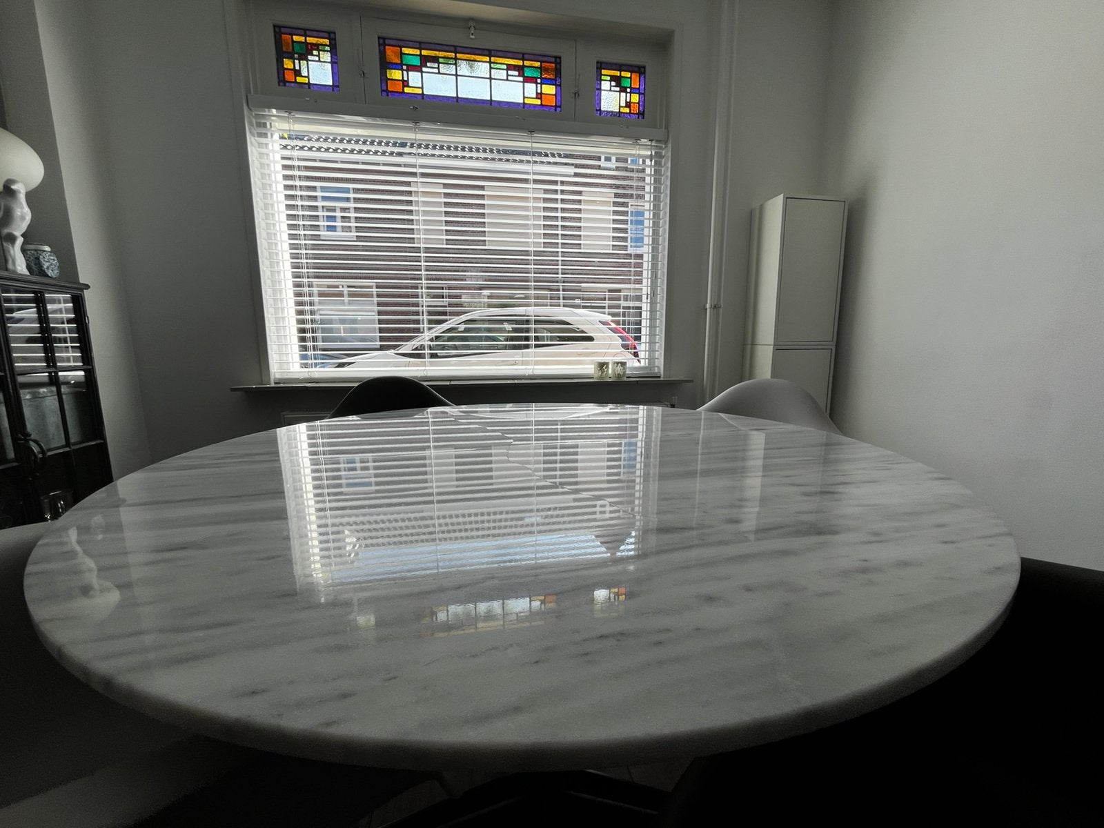 MARMEREN eettafel, Ophalen, Overige materialen, Gebruikt, Rond