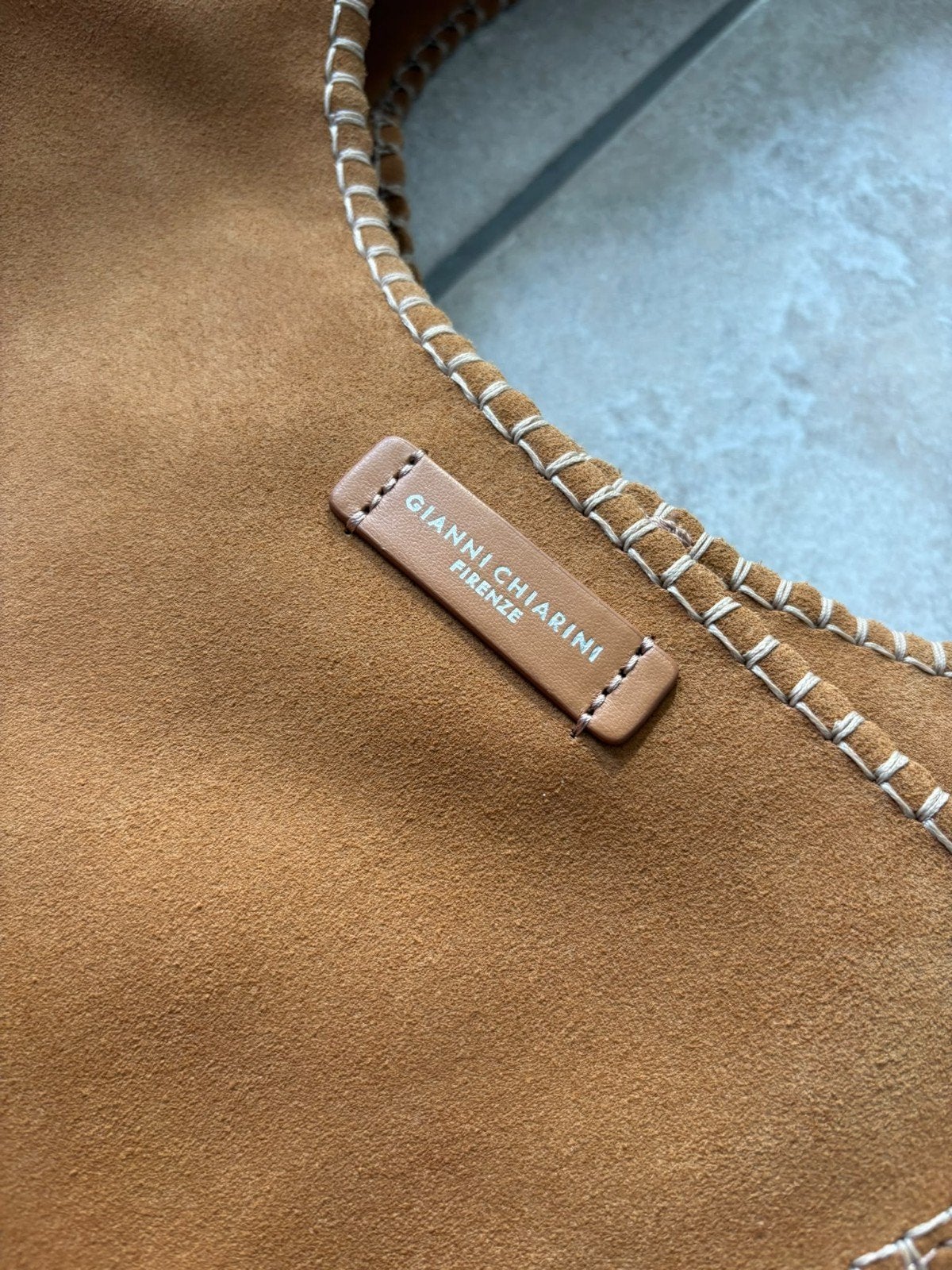 Gianni Chiarini Firenze suède hobo schoudertas met clutch, Ophalen of Verzenden, Nieuw, Bruin, Overige typen