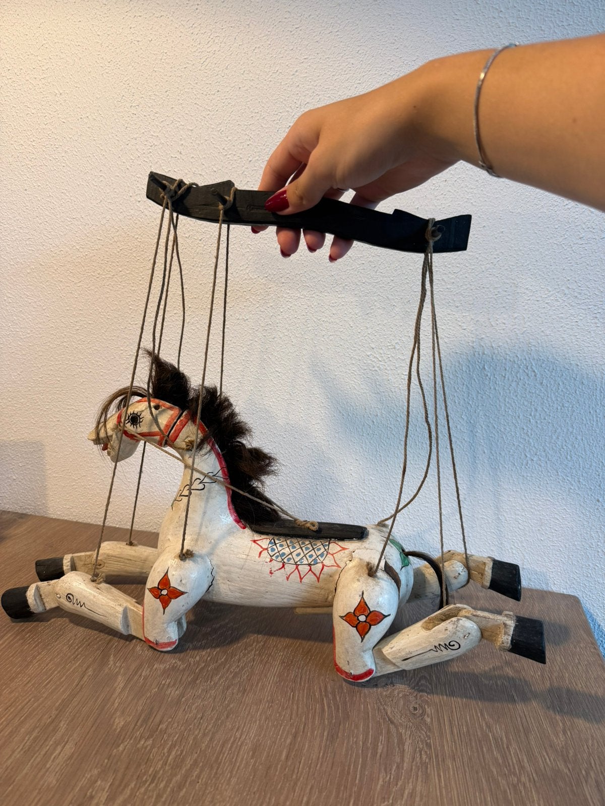 Antiek houten marionet paard, Antiek en Kunst, Ophalen of Verzenden
