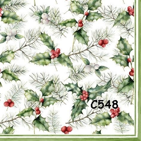 Servetten decoupage/bullet journal – hulst en meer C548, Verzenden, Nieuw