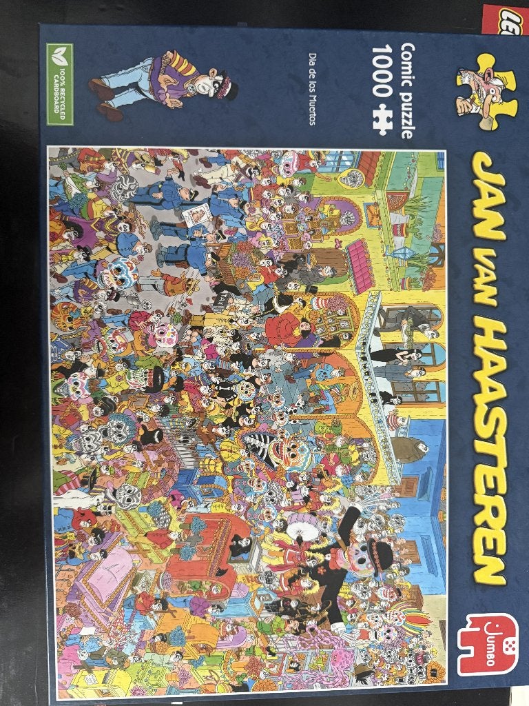 Jan van Haasteren Dia de los muertos 1000 stukjes, Ophalen of Verzenden, 500 t/m 1500 stukjes, Zo goed als nieuw, Legpuzzel