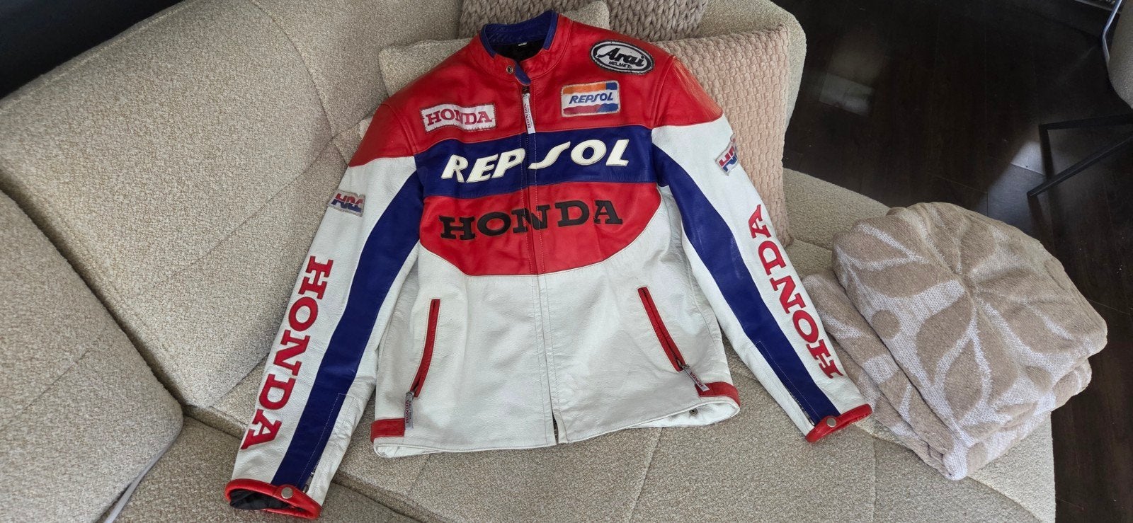 Honda Repsol Leren Motorjas Retro, Honda, Heren, Jas | leer, Ophalen of Verzenden