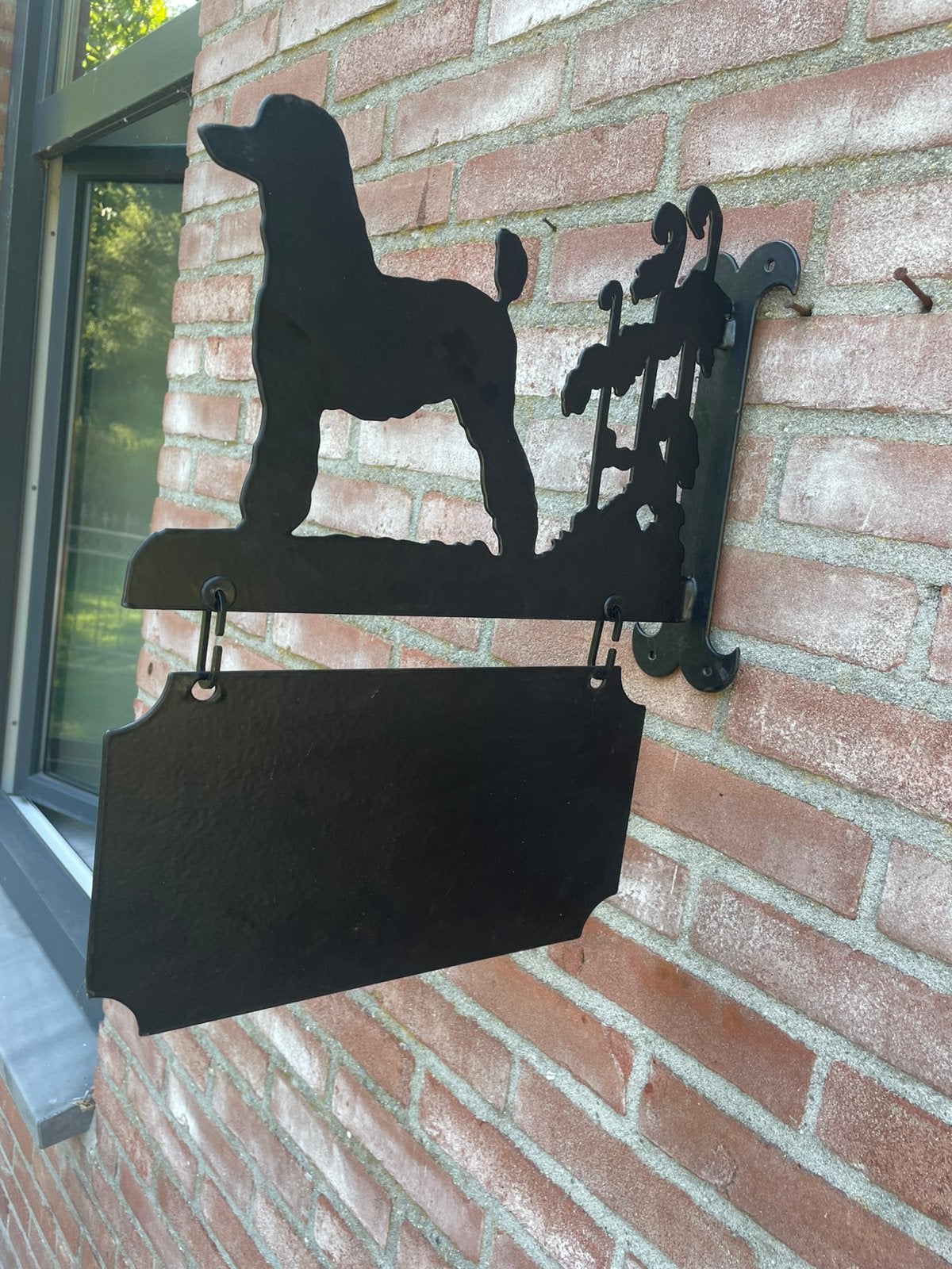 Poedel uithangbord -huisnummerbord-plantenhanger, Ophalen of Verzenden, Zo goed als nieuw, Hond of Kat, Beeldje of Figuurtje