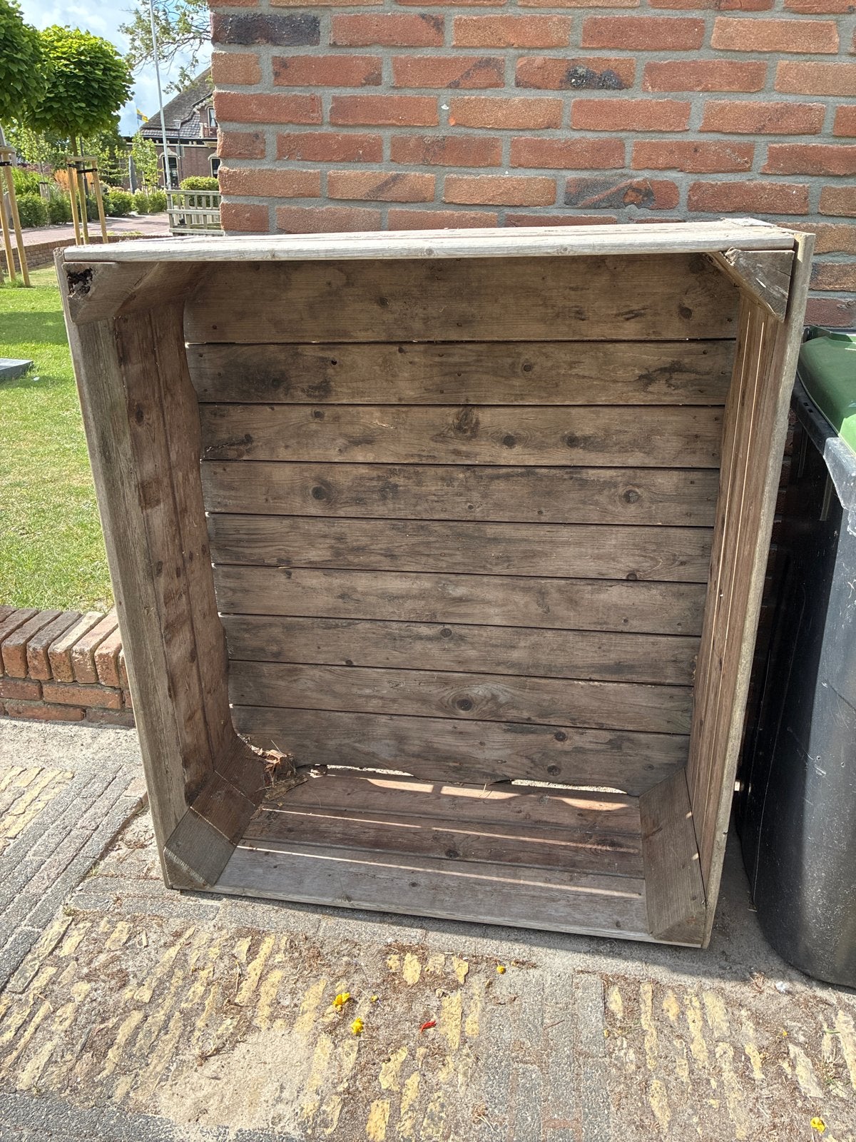 Vintage houten kist - Veiling W.F.D. 1990, Huis en Inrichting, Ophalen, 50 – 75, Gebruikt, 50 tot 100 cm