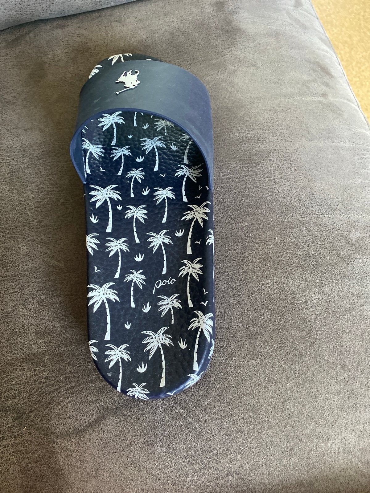 Ralph Lauren slippers maat 46 met lichte gebruikssporen, Slippers, Blauw, Ophalen of Verzenden, Gedragen