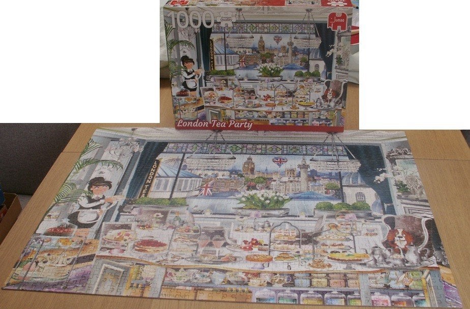 Puzzel 1000 stukjes London Tea Party Premium Quality Jumbo, Ophalen of Verzenden, Minder dan 500 stukjes, Zo goed als nieuw