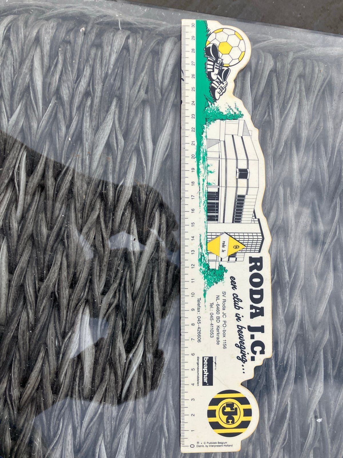 Roda JC Liniaal - Vintage Voetbal Fan Item, Verzamelen, Sportartikelen en Voetbal, Ophalen of Verzenden, Gebruikt, Roda JC, Overige typen