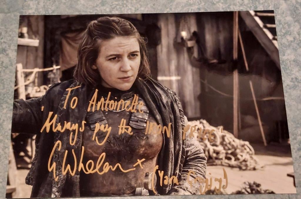 Handtekening Gemma Whelan Yara Greyjoy Game of Thrones, Ophalen of Verzenden, Foto of Kaart, Gesigneerd