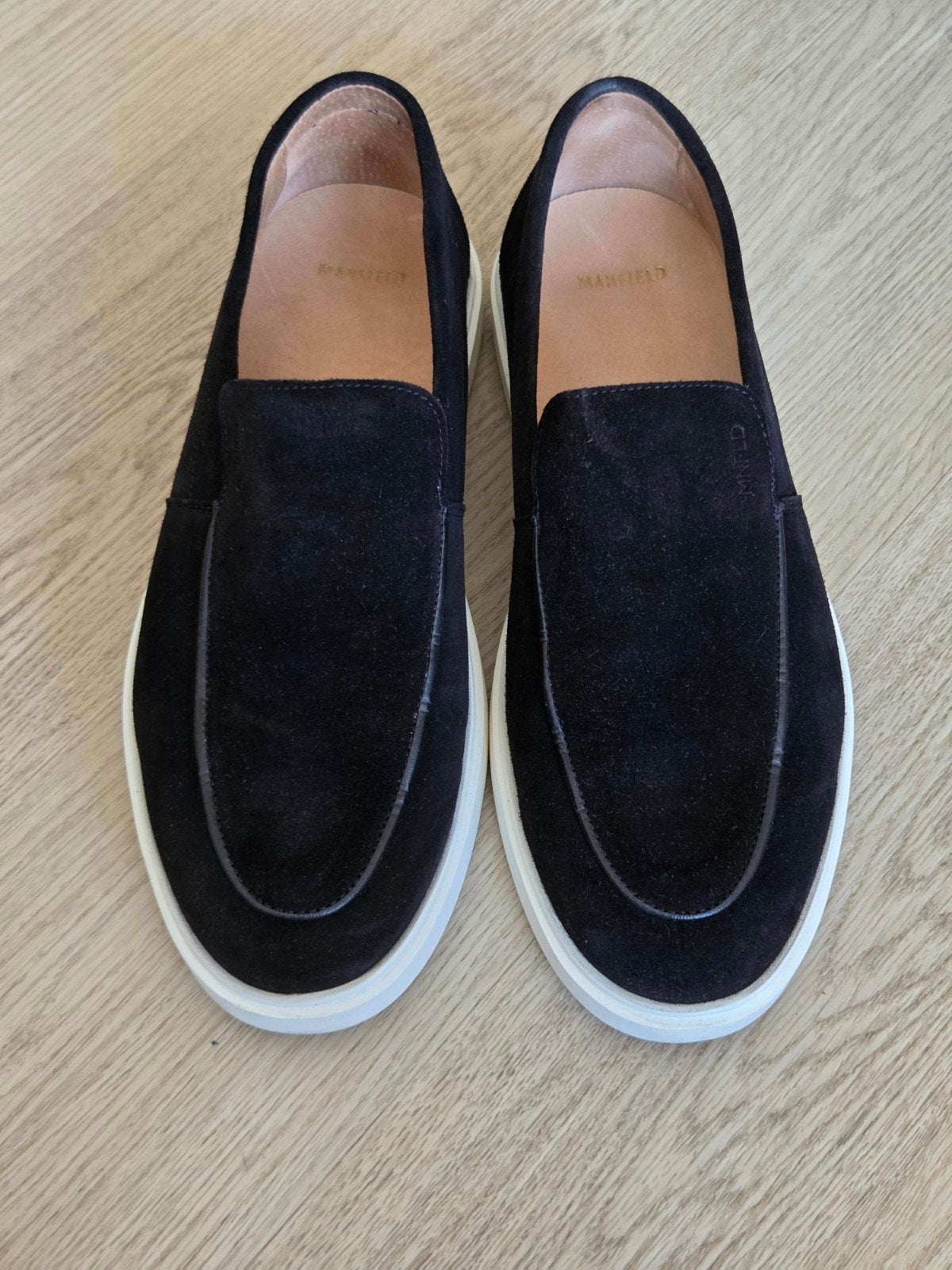 Heren loafers Manfield, Kleding | Heren, Schoenen, Verzenden, Zo goed als nieuw, Zwart, Loafers