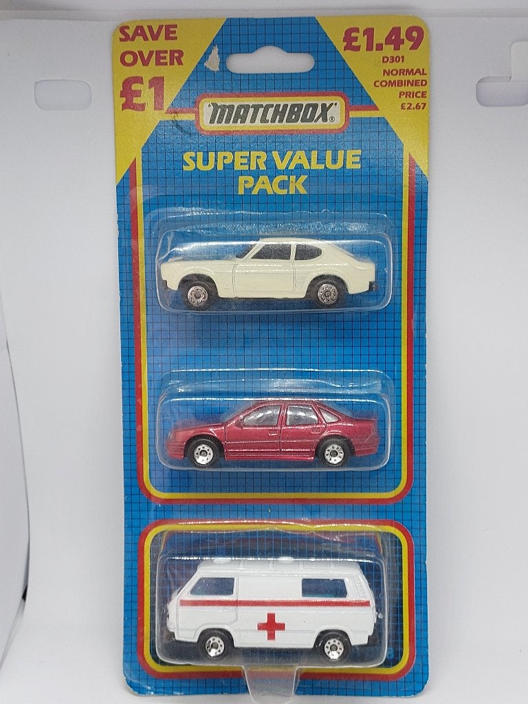 MATCHBOX FORD CAPRI + 2 ANDERE VALUE PACK UIT 1990 NIEUW, Ophalen of Verzenden, Nieuw, Auto