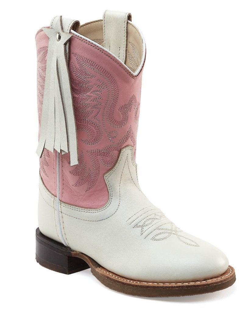Kinder meisjes western cowboy laarzen echt leder wit roze, Meisje, Schoenen, Nieuw, Ophalen of Verzenden