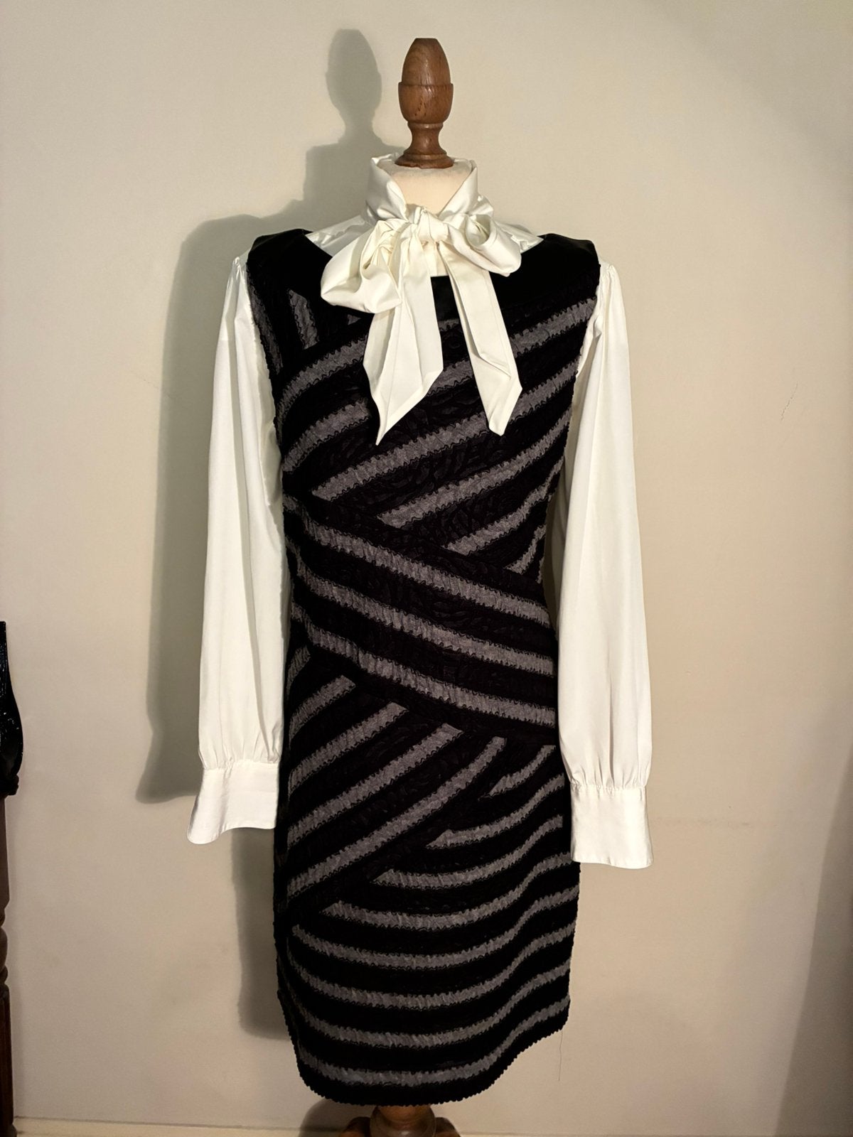 JOSEPH RIBKOFF DRESS ZWART/ANTRACIET, Kleding | Dames, Verzenden, Zwart, Maat 42/44 (L), Zo goed als nieuw