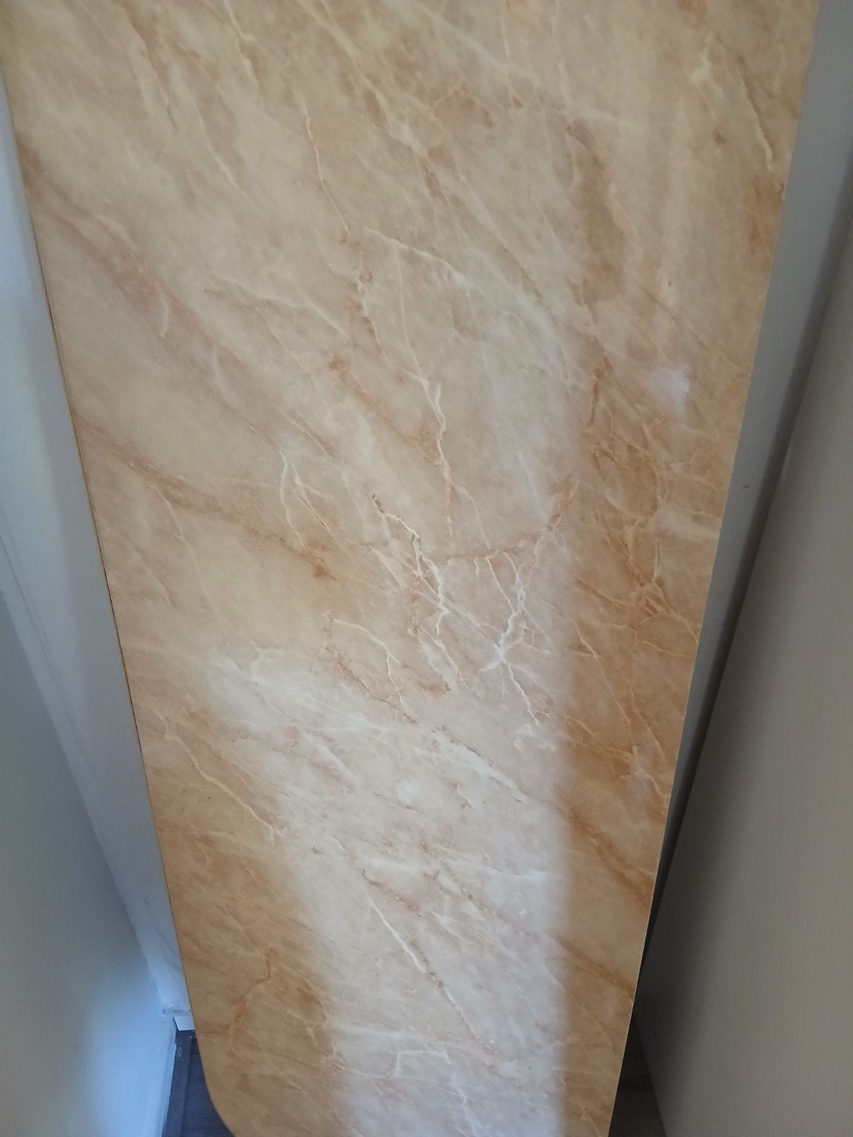 aanrechtblad met marmerlook - Gebruikt, Gebruikt, 100 tot 150 cm, Ophalen of Verzenden, Tafelblad