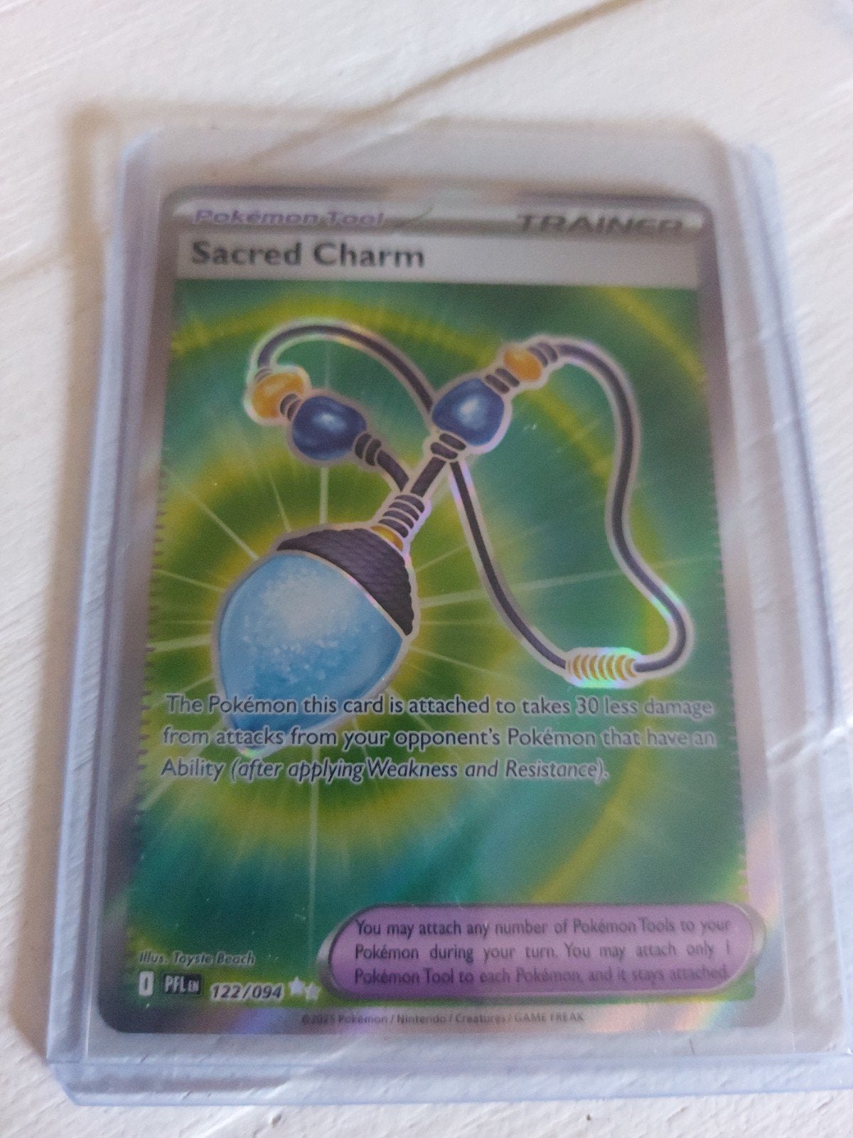 Pokémon TCG Sacred Charm Trainer Kaart 122/094 Foil, Ophalen of Verzenden, Zo goed als nieuw, Losse kaart, Foil