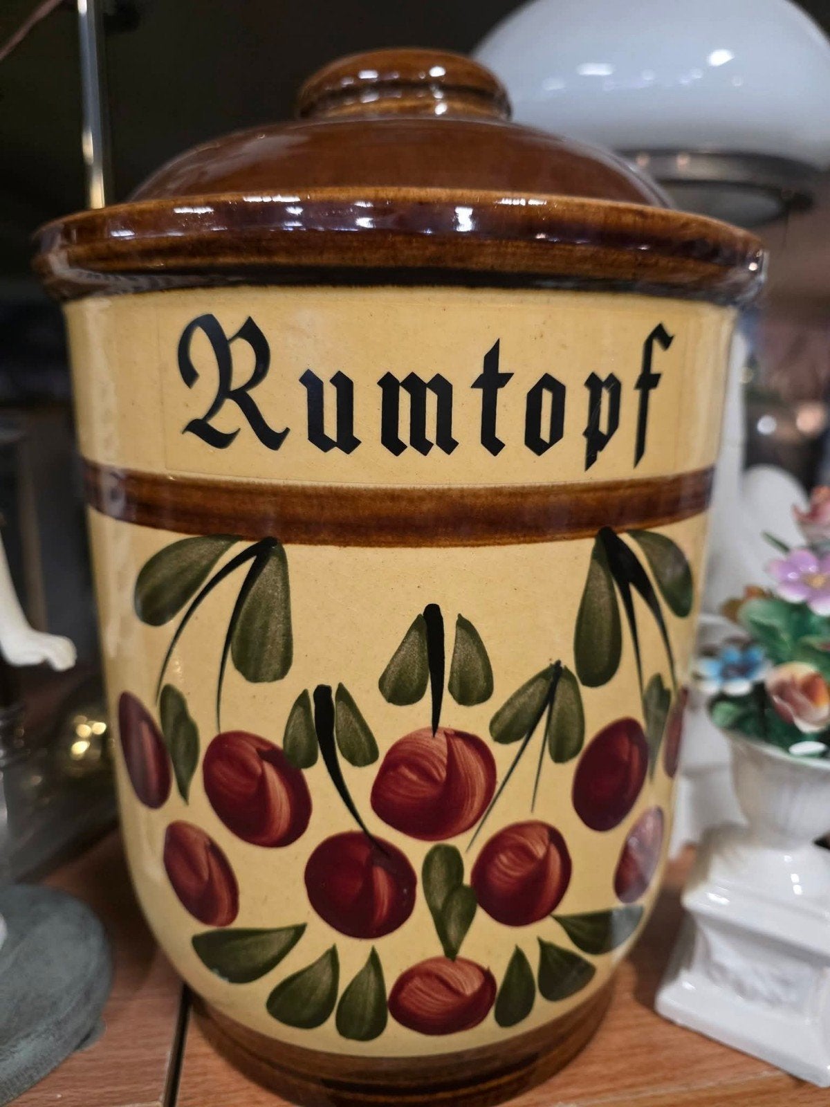 Vintage Rumtopf met Kersendecoratie, Ophalen of Verzenden