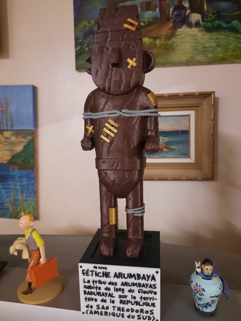 Kuifje arumbaya fetisj 30cm handgeschilderd, Verzamelen, Beelden en Beeldjes, Ophalen of Verzenden, Nieuw, Overige typen