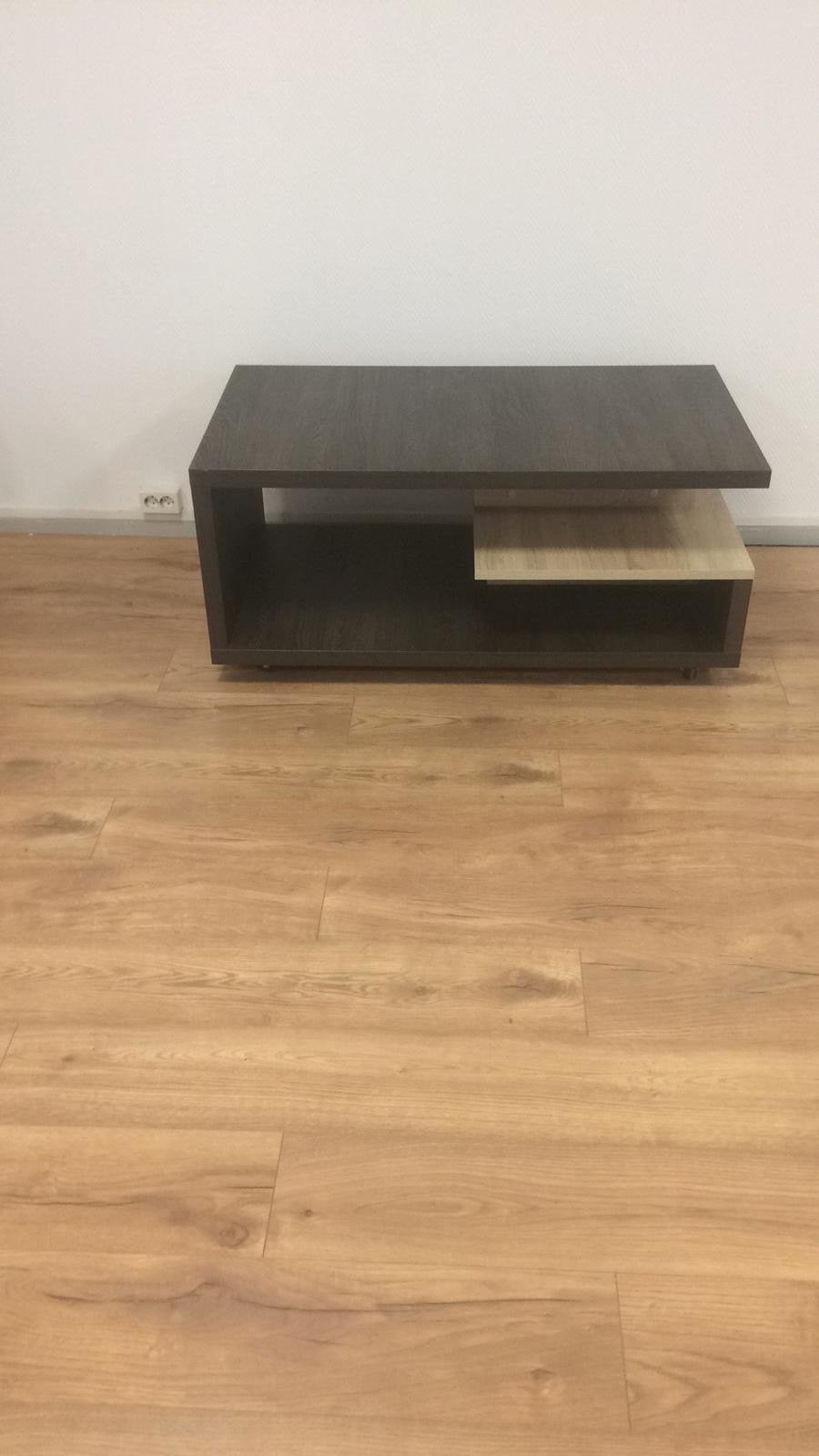 Moderne salontafel met opbergruimte, Gebruikt, 100 tot 150 cm, Ophalen of Verzenden, Overige houtsoorten