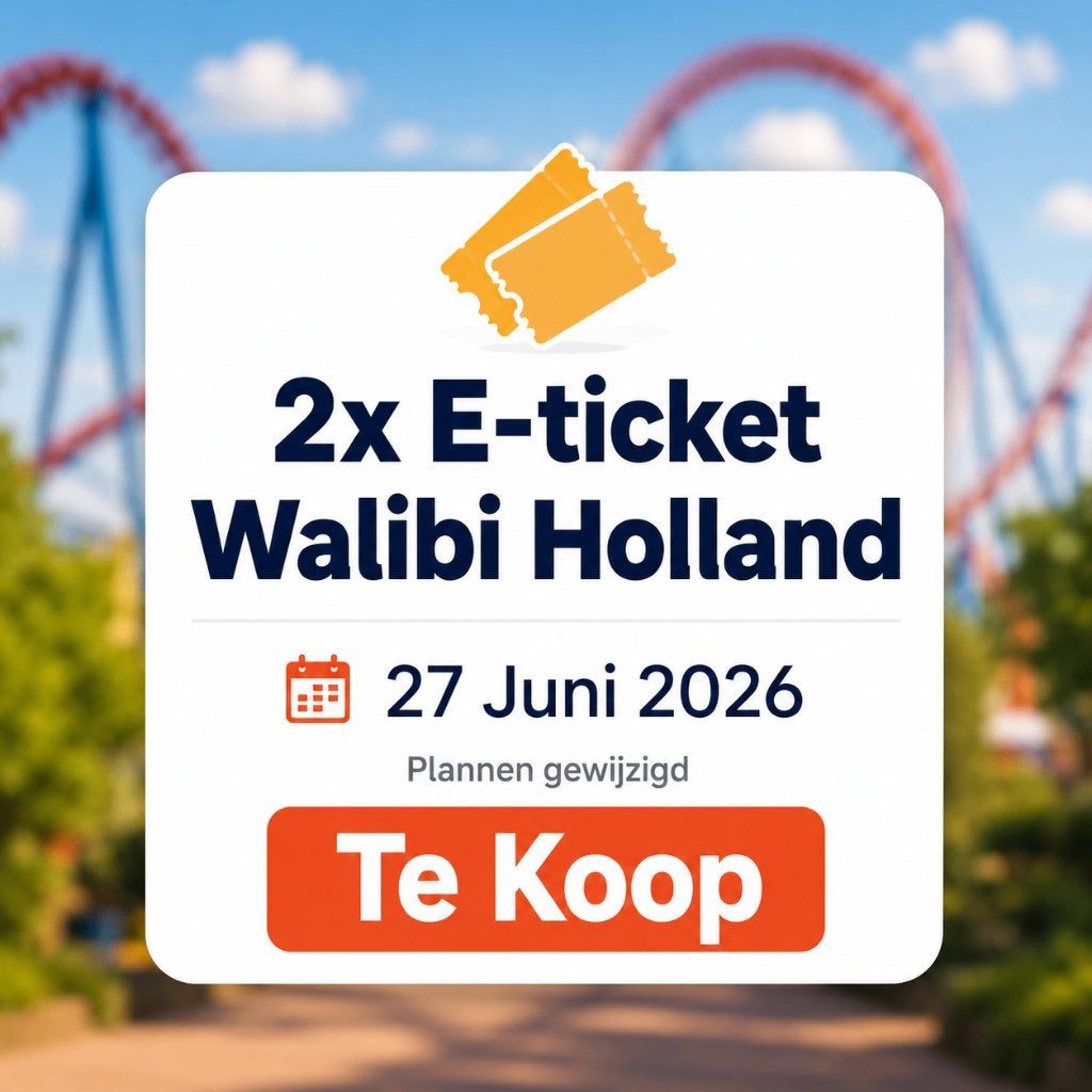 2x E-ticket Walibi Holland – Komende Zaterdag 27 Juni 2026, Tickets en Kaartjes, Twee personen, Ticket of Toegangskaart