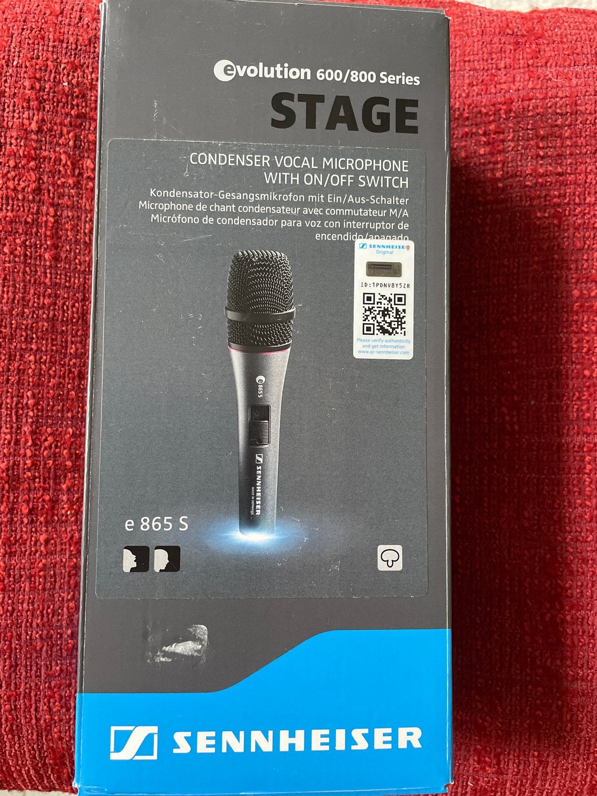 Sennheiser E 865 S Condensator Zangmicrofoon met Schakelaar, Ophalen of Verzenden, Zo goed als nieuw, Zangmicrofoon