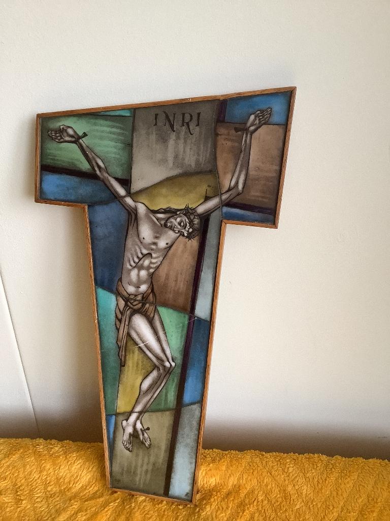 Opaline kruisbeeld, Antiek en Kunst, Ophalen of Verzenden